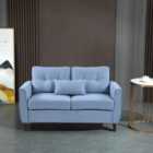 HOMCOM 2 Seater Sofa Loveseat with Armrests Light Blue