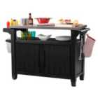 Keter Unity Double BBQ Table - Anthracite Grey