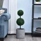 HOMCOM Set Of 2 Artificial Double Ball Trees In Pots