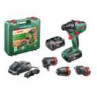 Bosch AdvancedDrill 18 Cordless Drill Driver with 2x 2.5Ah Batteries and 3 Attachment Set