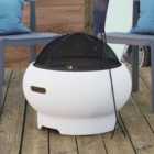 Dorel Asher Wood Burning Fire Pit with Grill and Cover - White