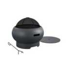 Dorel Asher Wood Burning Fire Pit w/ Grill and Cover - Grey