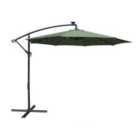 Airwave 3m Banana Hanging Parasol with Solar LED Spotlights (base not included) - Green