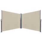 Outsunny 6 x 1.8m Retractable Double Side Awning - Beige
