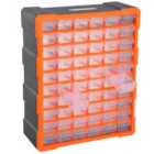 DURHAND 60 Drawers Parts Organiser Wall Mount Storage Cabinet Tools Clear