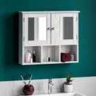 Bath Vida Priano 2 Door Mirrored Wall Cabinet With 3 Compartments - White