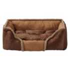 Bunty Kensington Medium Soft Fleece Fur Cushion Pet Basket - Brown