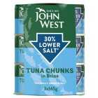 John West Lower Salt Tuna Chunks In Brine 3 Pack 3 x 145g