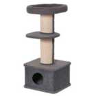 PawHut Cat Tree Condo Tower w/ Scratching Post and Perches - Grey