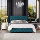 Laurence Llewelyn Bowen Luna Ottoman Storage Bed Plush Velvet Emerald Single