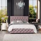 Laurence Llewelyn Bowen Luna Ottoman Storage Bed Plush Velvet Blush Super King