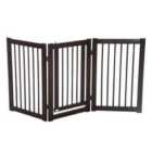 PawHut 155cm Expandable 3-Panel Freestanding Dog Pet Gate w/ Latched Door - Brown