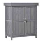 Outsunny 2' 5'' x 1' 4'' Wooden Double Door Storage Cabinet - Grey