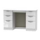 Ready Assembled Indices Double Pedestal Desk White Gloss