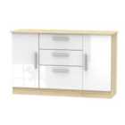 Ready Assembled Goodland Two Drawer Three Drawer Sideboard White