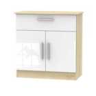 Ready Assembled Goodland Sideboard With Drawer White and Oak Effect