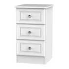 Ready Assembled Lisbon Three Drawer Bedside Cabinet White