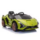 Reiten Lamborghini SIAN 12V Kids Electric Ride On Car Toy with Remote Control - Green