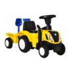 Reiten Kids Sliding Ride On Tractor with Horn & Storage - Yellow