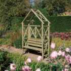 Rowlinson Rustic Wooden Garden Seat Arbour
