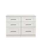 Ready Assembled York 6 Drawer Wide Chest White Ash