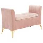 Pettine Velvet Ottoman Storage Bench Blush Pink
