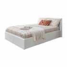 End Lift King Ottoman Bed White Faux Leather