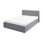 End Lift King Ottoman Bed Grey Faux Leather