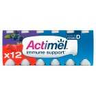 Actimel Immunity Strawberry & Blueberry Live Yogurt Drinks, 12x100g