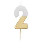 Number 2 Gold Candle 2nd Birthday