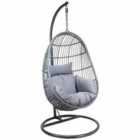 Charles Bentley Rattan Egg Shaped Swing Chair – Grey