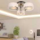 HOMCOM Acrylic Lamp Ceiling Light Pendant Chandelier with 3 Lights Chrome Finish