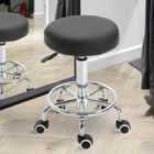 Vinsetto Round Faux leather Salon Beautician Stool Adjustable Height With Footrest