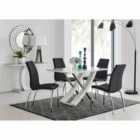 Furniture Box Mayfair 4 Seater Dining Table and 4 x Black Isco Chairs