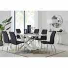 Furniture Box Mayfair 6 Seater Dining Table and 6 x Black Isco Chairs
