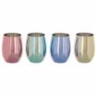 Maison Tumblers, Set of 4 Assorted Colours, Electroplated Finish
