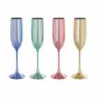 Maison Champagne Glasses, Set of 4 Assorted Colours, Electroplated Finish