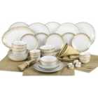 Waterside 50 Piece Christmas in a Box Dinner Set - Gold Sparkle