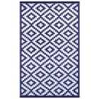 Green Decore 120 x 180cm Reversible Outdoor Rug - Navy Blue/white