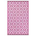 Green Decore 120x180cm Reversible Outdoor Rug - Pink/White