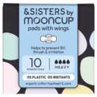&SISTERS by Mooncup Organic Cotton Pads, Heavy/Night 10 per pack