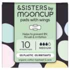 &SISTERS by Mooncup Organic Cotton Pads, Medium/Day 10 per pack