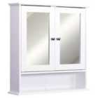 Kleankin Wall-Mounted Cabinet Mirror, Bathroom Organiser - White