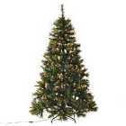 Bon Noel 5ft Green/Brown Pre-Lit Artificial Spruce Christmas Tree with 120 LED Lights