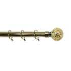 Glamour 28mm Antique Gold Crackle Glass Finial Curtain Pole 180 - 340 Cm