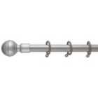 16/19mm Satin Steel Ball Finial Curtain Pole 210 - 360 Cm