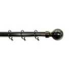 28mm Extendable Pewter Ball Finial Curtain Pole 120 - 210 Cm