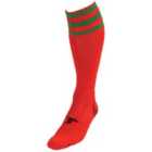 Precision 3 Stripe Pro Football Socks Junior (j12-2, Red/Green)