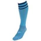 Precision 3 Stripe Pro Football Socks Junior (sky/Navy, J12-2)
