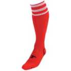 Precision 3 Stripe Pro Football Socks Junior (red/White, 3-6)